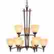 6529-rbz New Millennium Lighting Racine 9 Light Chandelier In Rubbed Bronze