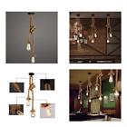 656774459522 Vintage Pendant Light Industrial Hemp Rope Chandelier Retro