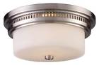2933032 66121-2-led Elk Lighting Flush Mount In Satin Nickel Finish 830335019497