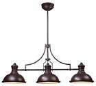 2933040 66135-3-led Elk Lighting Billiard Lamp In Oiled Bronze Finish 830335019435
