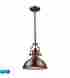 66144-1-led Elk Lighting Chadwick 1 Light Pendant In Antique Copper 830335019411