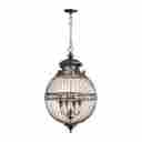 6773-4-86 Quorum International 4 Light Pendant Bird Cage Candelabra Fixture Oiled Bronze Finish
