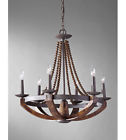 F2749 6ri Adan Rustic 6 Light Chandelier Feiss Wood Iron Bwd Burnished