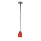 7-906-1-109 Glass Red Savoy House Art Light Mini Polished 1 Nickel Pendant