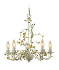 7006-5h 7046-5h Lighting Chandelier Cream Af Flowers Light Cut Antique Metal
