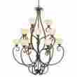 7219 Trans Global Lighting Rob New Century 15 Light Chandelier Rubbed Oil Bronze