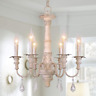 726084024656 Osairuos French Country Chandelier Handmade White Distressed Wood
