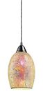 73041-1 Elk Lighting Avalon Pendant Satin Nickel With Iridescent Glass