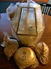 73044-33 New Beveled Glass Light Hanging Foyer Dining Bedroom Gold Trim