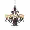 7416-bu Crystorama Lighting Chandelier With Amber Glass Shades Bronze Umber 633779013539