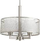 785247206469 Progress Lighting Mingle Brushed Nickel Etched Glass Drum