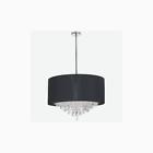 Jas-258c-pc-901 8-light Yozos Pendant Lights Chandelier W Textured Shade Black Polished Chrome Finished Porc 065214056489