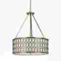 8218-5h Cosmo Af Lighting Satin Brass Candice Olson Pendant With Cream Poly 076335103945
