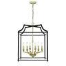 8401-6p Sb-blk Golden Lighting Leighton Taper Candle Chandelier 844375044081