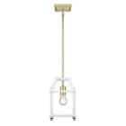 8401-m1l Sb-wh Golden Lighting Leighton Satin Brass And White Lantern 844375044227