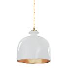 844717018 Regina Andrew Design Ceramic Dome Pendant Light White Gold Leaf