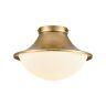 89126-1 Elk Lighting Matterhorn Flush Natural Brass Opal White 748119140735