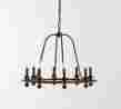 8958394 Ornate Iron Pottery Barn Chandelier Rustic Bronze