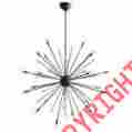 89979 Arteriors Mid Modern Chandelier Sputnik 24 Lt Vintage Brass Blk Imogene