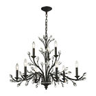 11776 9 Lighting Bronze 3 Light Crystal Branches Burnt 6 Chandelier Elk