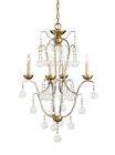 9027 Currey Company Allusion Blown Glass Chandelier Gold Leaf Silver