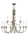 9045-cz Crystorama 12-light Chandelier In Charcoal