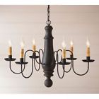 9148h1 Irvins Country Tinware Primitive Farmhouse Large Norfolk Wooden Chandelier In