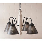 9197tvwh Irvins Tinware Wood Chandelier In Americana White Finish Iron New