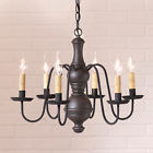 9205tbor Irvins Tinware Medium Chesterfield Chandelier Americana Black Wood Iron New