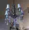 9285 Czarina Light Framburg Lighting 5 Chandelier Harvest Bronze With Beige Shades
