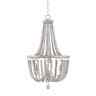 93131ww Kenroy Home Dumas Weathered White Wood Bead Chandelier 053392988012