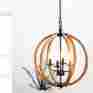 9415473 I Love Living Wood Orb Chandelier Bed Dining Room Lighting Lodge Rustic Foyer Modern