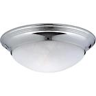 P3688-15 94368815 Progress Lighting Alabaster Glass Collection Chrome Flushmount 785247368860