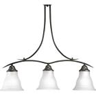 94432520 Linear Chandelier With Etched Glass Antique Bronze 785247136391