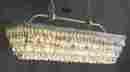 9600540 Clarissa Rectangular Large Pottery Barn Crystal Drop Chandelier 40 New In Box