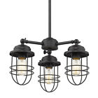 9808-3 Blk Golden Lighting Seaport Black Mini Chandelier 844375058491
