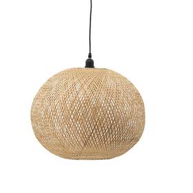 D-48705 A&b Home Scratch And Dent Mid-century Modern Style Round Woven Bamboo Wooden Pendant Lamp