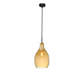 1201-b A Touch Of Design Rayna Modern Hand Blown Amber Glass Pendant Light