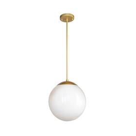 10.6h Aa Warehousing 810004184817 1 Light Pendant With White Glass Globe And Gold Finish - X 9.8w 9.8