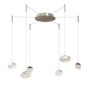 10063pn-bn-athena Abra Lighting Athena 6lt Octopus Pendant/teardrop Nickel -