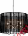 Ac381bk Oval Black Silk Shade Artcraft Lighting Claremont 5-lite Nickel Crystal Chandelier