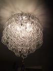Ac4304 Artcraft Waterfall Glass Link Chandelier Silver Finish