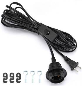 Sous006582 Acbungji 20ft Hanging Pendant Light Cord Kit With On/off Switch Plug In 1 Pack E