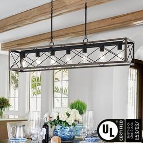 Acroma 747832280476 7-light 48in Linear Modern Farmhouse Kitchen Chandelier