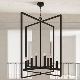 Acroma 761241662081 Modern Farmhouse 12-light Geometric Adjustable Metal Candle