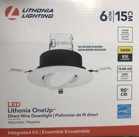 Acuity Brands 191723153057 Led Recessed Light Ceiling Lithonia Lighting 6 In Oneup Downlight White/bronze