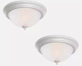 Efg8012a-wh Acuity Brands 13 Inch 2-light Flush Mount Frosted Glass Shade White Finish 2-pack