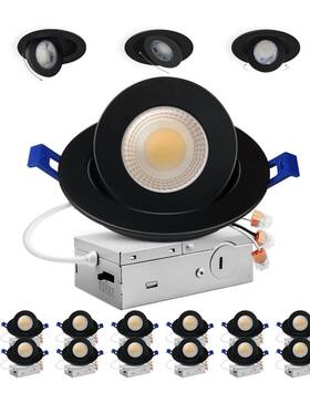 5cct Adetu 445042996912 4 Inch Gimbal Black Led Recessed Lights 360 90 Adjustable Directional Re