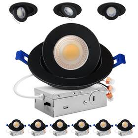 Led-006 Adetu 4 Inch 5cct Gimbal Black Led Recessed Lights 360 90 Adjustable Direct