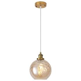 Am-d7001 Adsensty Hd5-1g 1-light Amber Globe Pendant Light Modern Hanging Fixture With Glass Shade